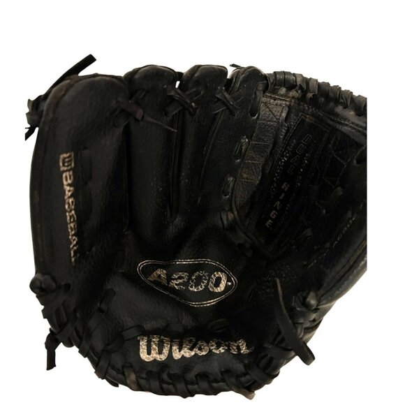 Wilson A200 Dual Hinge Black Baseball Glove Adult Right Hand Throw MLB Logo - Picture 3 of 4
